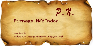 Pirnaga Nándor névjegykártya